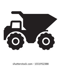 Coal Mining Dump Truck Vector Icon Design