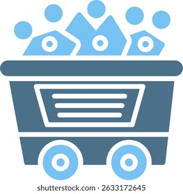 Coal Mining Glyph Two Colour Icon