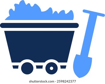 Coal Mining Icon Glyph Color Vector Illustration