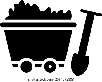 Coal Mining Icon Glyph Vector Illustration