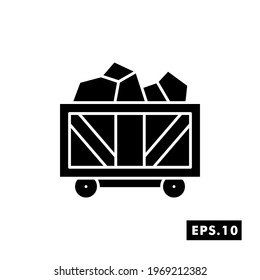 Coal Mining icon vector. Coal icon or logo isolated sign symbol vector illustration