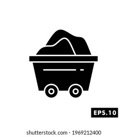 Coal Mining icon vector. Coal icon or logo isolated sign symbol vector illustration