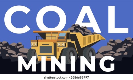 Coal mining industry background illustration