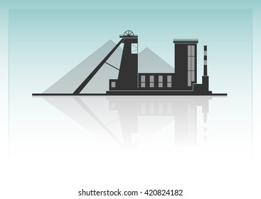 Coal mining. Isolated on background. Vector illustration