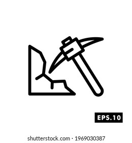Coal Mining line icon vector. Coal icon or logo isolated sign symbol vector illustration