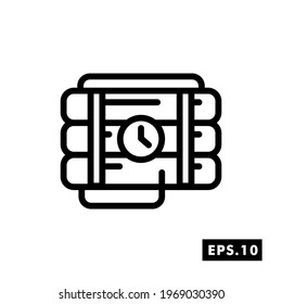 Coal Mining line icon vector. Coal icon or logo isolated sign symbol vector illustration