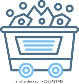 Coal Mining Line Two Colour Icon