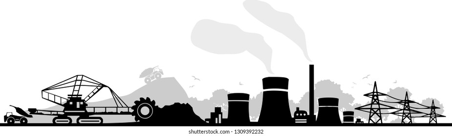 Coal Mining Silhouette