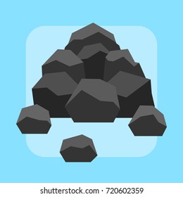 Coal on bright blue background, flat style vector illustration. svg