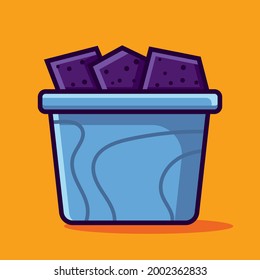 coal on container isolated cartoon vector illustration in flat style 