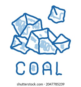 coal particles sketch icon vector. Hand drawn blue doodle line art coal particles sign. isolated symbol illustration