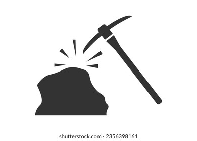 Coal and pickaxe  icon. Mining vector ilustration.