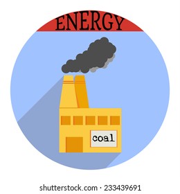 Coal plant icon. Vector illustration