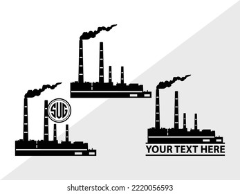 Coal Power Plant SVG Printable Vector Illustration