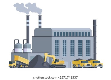 Coal Power Plant Vector Illustration. Fully Editable and Scalable Design