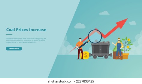coal price increase concept for website landing homepage template banner or slide presentation cover