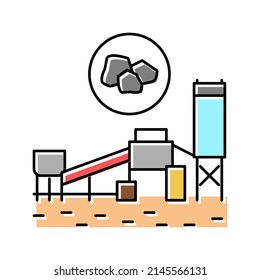 Coal Processing Plant Color Icon Vector. Coal Processing Plant Sign. Isolated Symbol Illustration