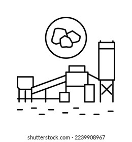 coal processing plant line icon vector. coal processing plant sign. isolated contour symbol black illustration