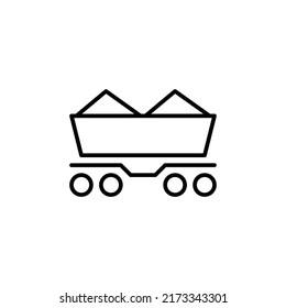 coal rail car editable stroke icon, Smart stroke icon