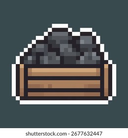 Recurso de carbón en estilo pixel art