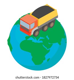 Coal resources icon. Isometric illustration of coal resources vector icon for web