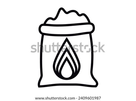 Coal sack black icon on white background.