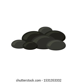 Coal stone icon. Flat illustration of coal stone vector icon for web design