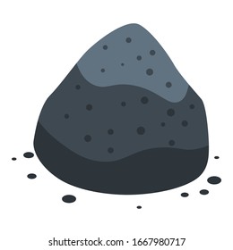 Icono de piedra de carbón. Isométrico icono del vector de piedra de carbón para el diseño web aislado en fondo blanco