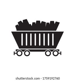 coal train icon, industrial icon vector