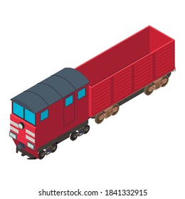 Coal Train Icon. Isometric Illustration Of Coal Train Vector Icon For Web