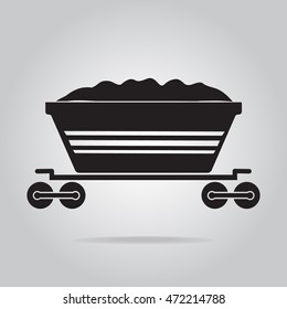 Coal Train Icon, Symbol Vector Illustration