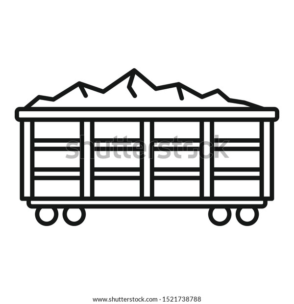 Coal train wagon\
icon. Outline coal train wagon vector icon for web design isolated\
on white background