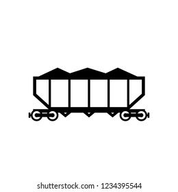 Coal train wagon outline icon. Clipart image isolated on white background