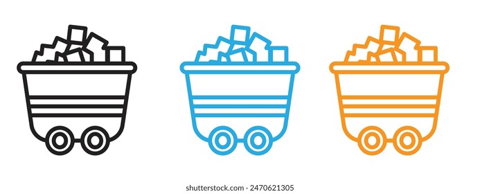 Icono de Transporte de carbón para operaciones mineras, distribución de energía y recursos de Industrial