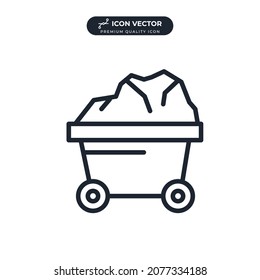 coal trolley data mining icon symbol template for graphic and web design collection logo vector illustration