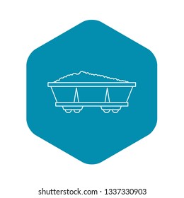 Coal trolley icon. Outline illustration of coal trolley vector icon for web design