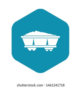Coal trolley icon. Simple illustration of coal trolley vector icon for web design