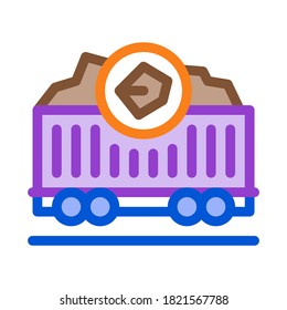 coal trolley icon vector. coal trolley sign. color symbol illustration