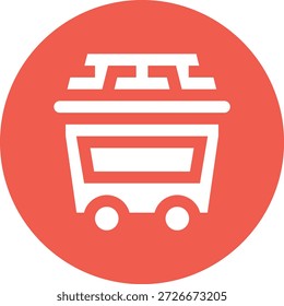 Ilustração do design do ícone do vetor do carrinho de carvão