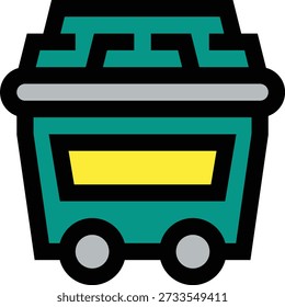 Coal Trolley Vector Icon Design Illustration