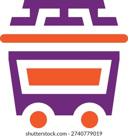Coal Trolley Vector Icon Design Illustration