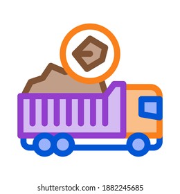 coal truck icon vector. coal truck sign. color symbol illustration