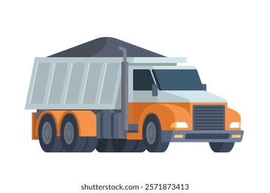 Coal Truck Illustration. Editable Vector for Easy Customization