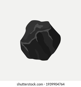 Coal vector icon for game interface. Simple sprite for interface. Can be used like craft element. Game design asset.