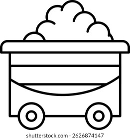 Diseño de icono de línea de Vector de carbón