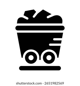 coal wagon glyph icon illustration vector graphic. Simple element illustration vector graphic, suitable for app, websites, and presentations isolated on white background