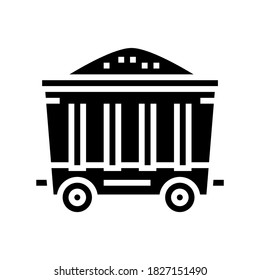 coal wagon glyph icon vector. coal wagon sign. isolated contour symbol black illustration
