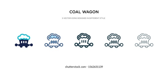 coal wagon icon in different style vector illustration. two colored and black coal wagon vector icons designed in filled, outline, line and stroke style can be used for web, mobile, ui