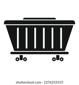 Coal wagon icon simple vector. Railway city. Metro train
