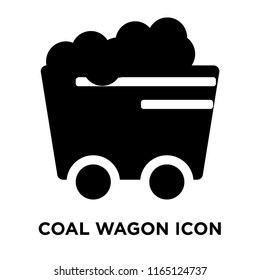 Coal Wagon icon vector isolated on white background, Coal Wagon transparent sign , dark pictogram